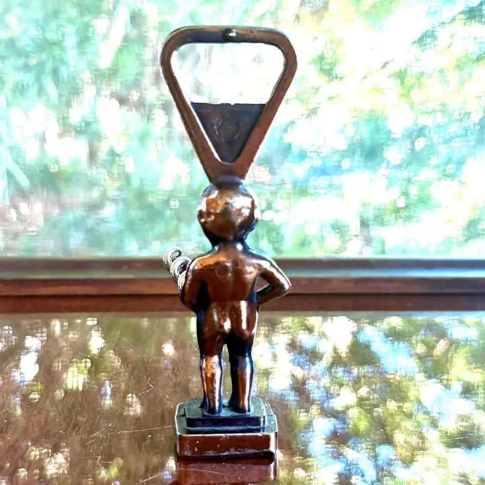 Vintage 1970s Copper Figural Corkscrew Bottle Opener Bruxelles